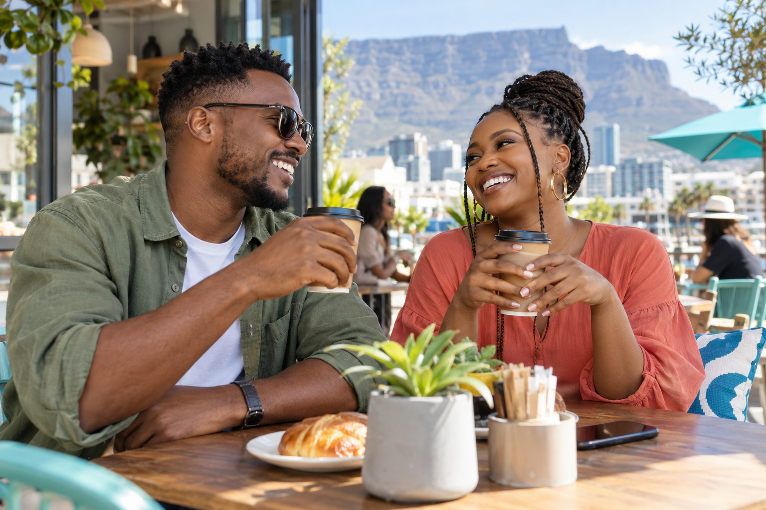 Friends enjoying coffee together